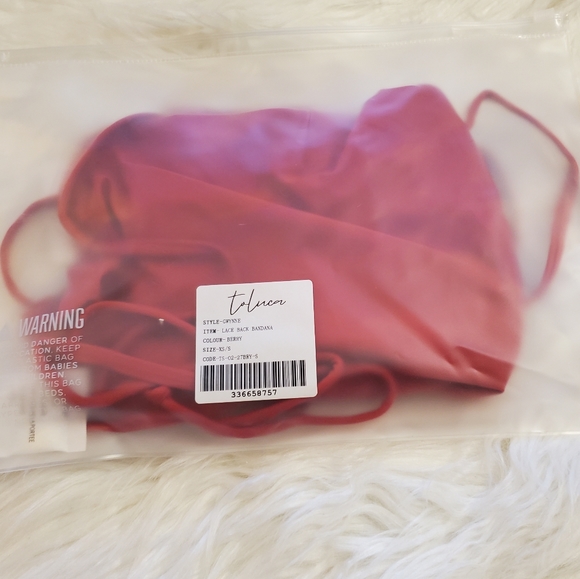 Toluca Swim Gwynne Lace-up Bandana Top - Berry - Picture 6 of 11